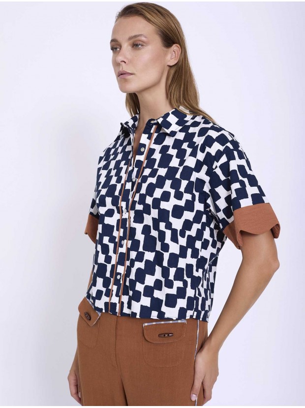 Camisa algodón estampada