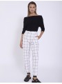 Pantalón lino cuadros