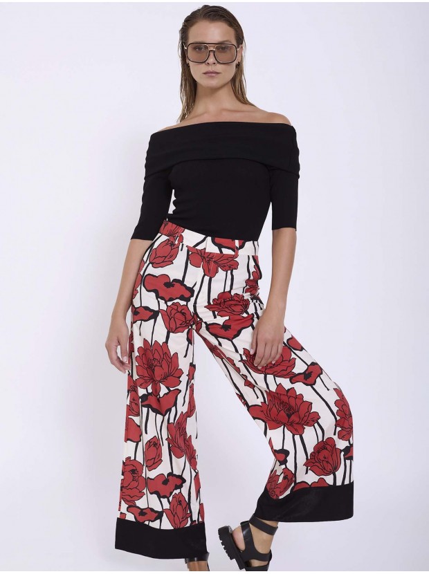 Pantalón estampado flores