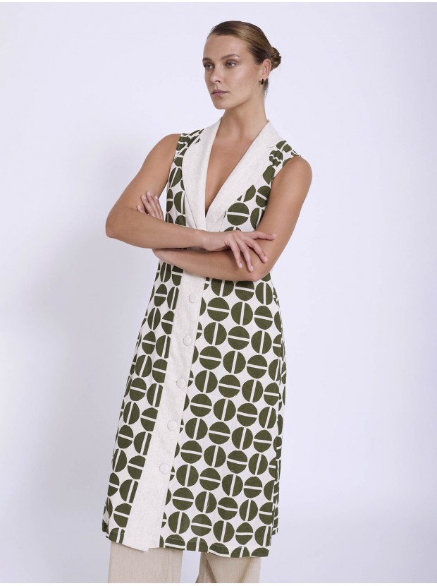 Vestido cuello solapa