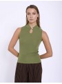 Top canalé tencel