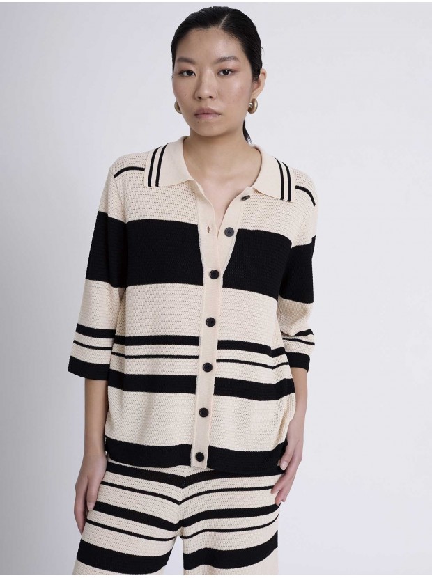 Cardigan punto pique