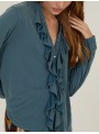 Blusa de cupro con volantes