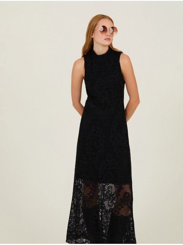 Vestido de encaje largo