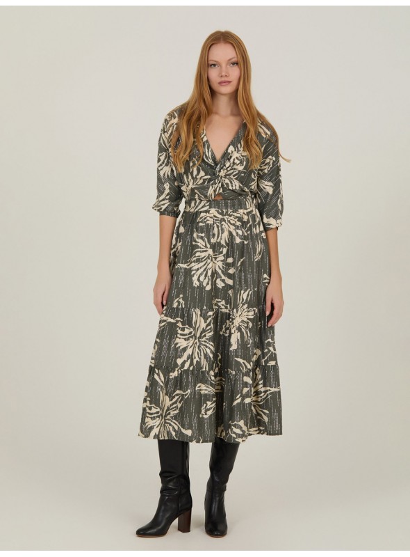 Vestido largo escote nudo