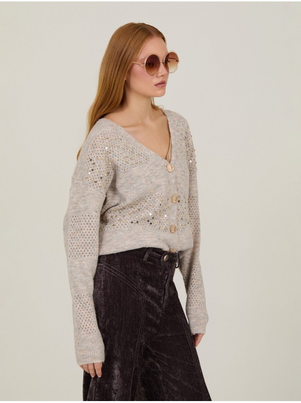 Cardigan con lentejuelas