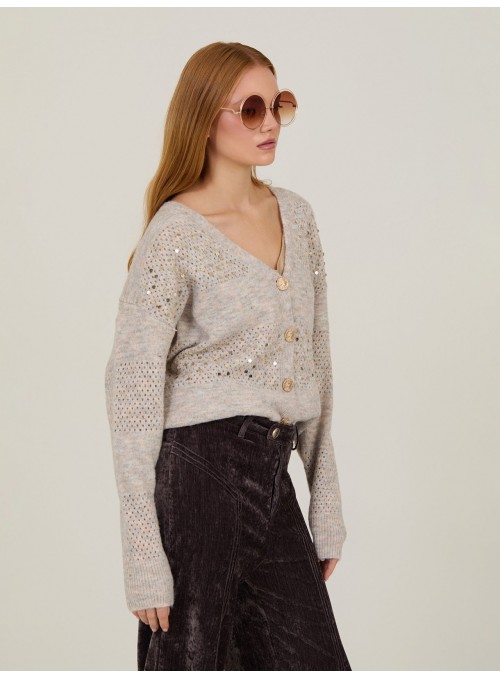 Cardigan con lentejuelas