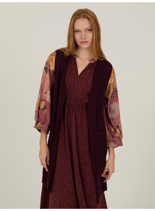 Chaleco largo de punto