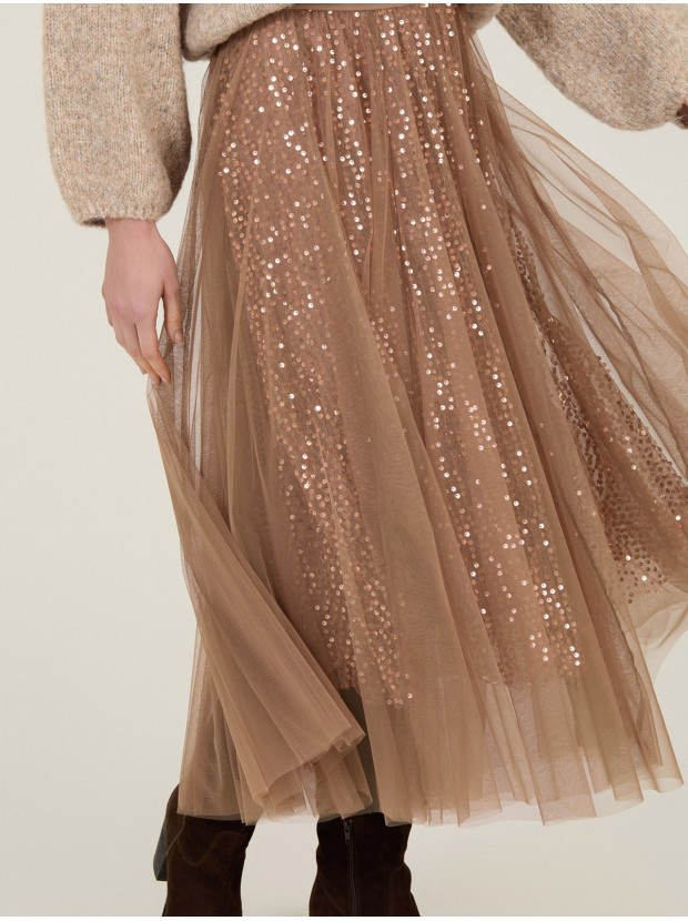 Falda tul y lentejuelas