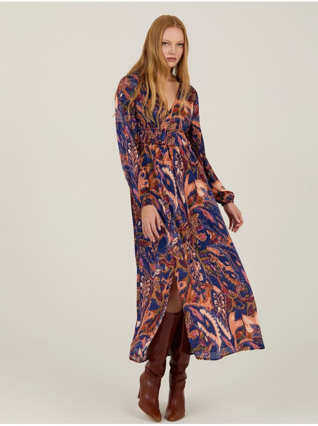 Vestido largo estampado