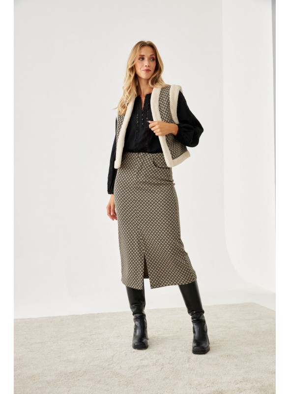 Falda recta jacquard