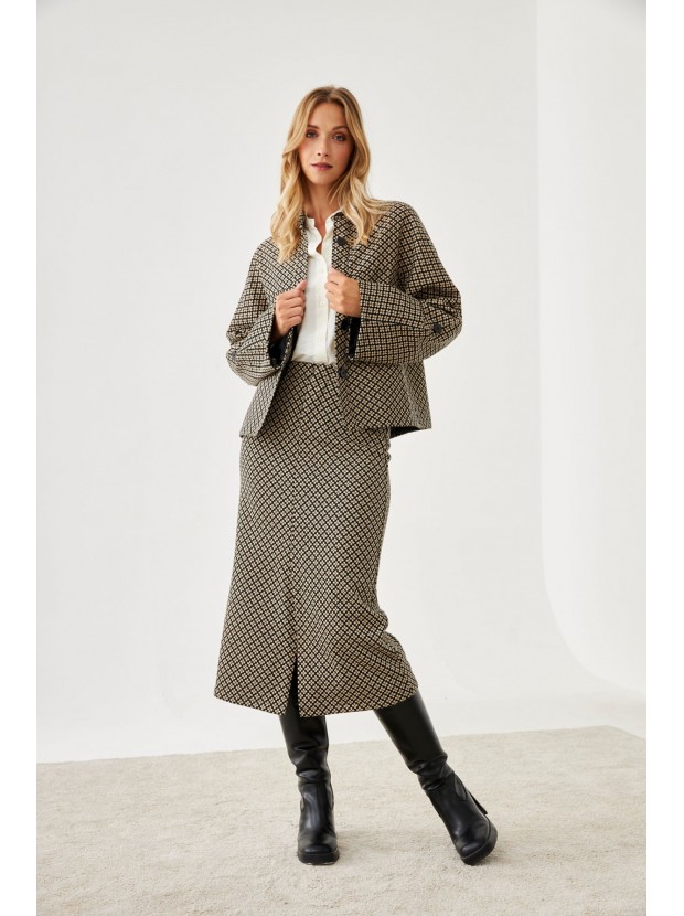 Falda recta jacquard