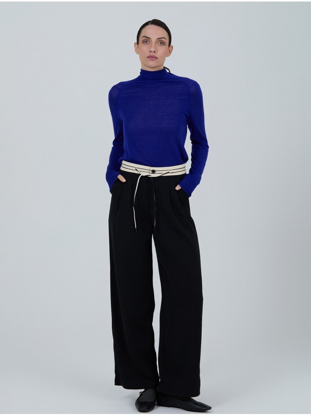 Pantalón cinturilla contraste