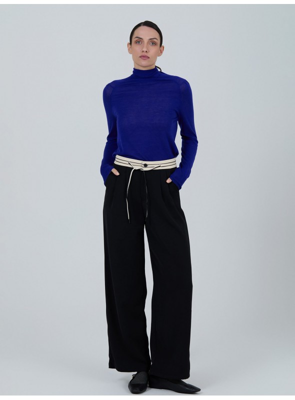 Pantalón cinturilla contraste