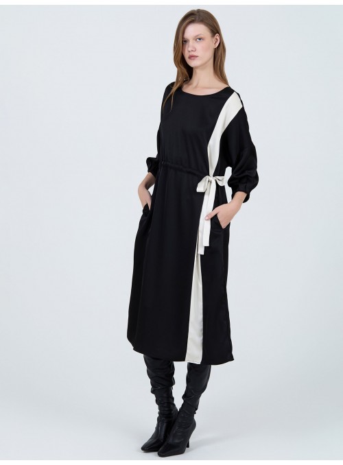 Vestido satén franja