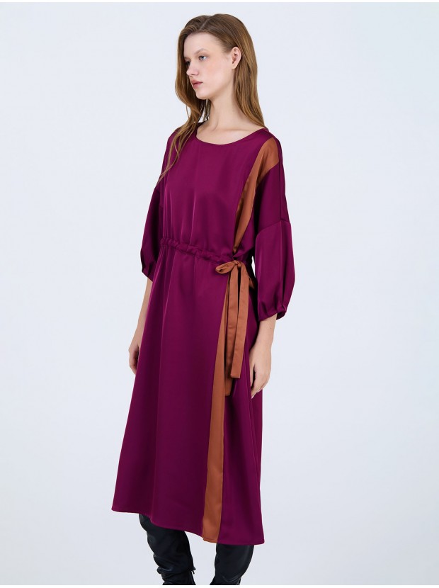 Vestido satén franja