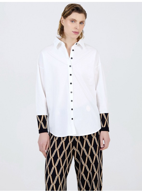Camisa popelin jacquard