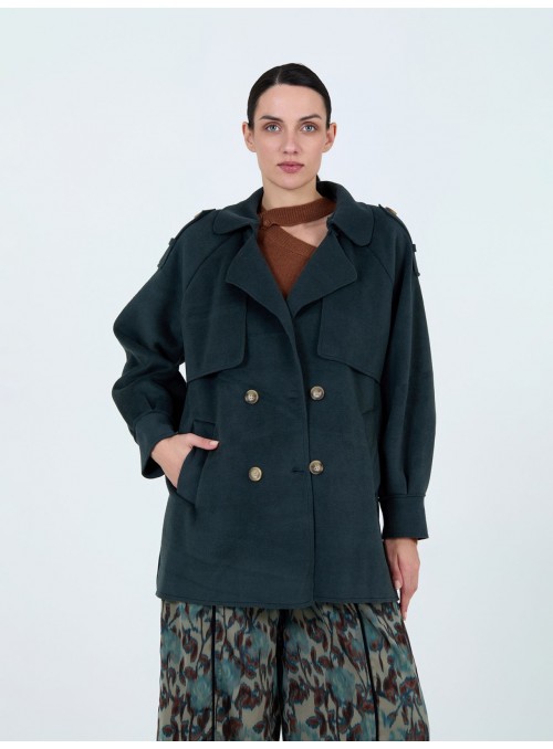 Abrigo trench paño