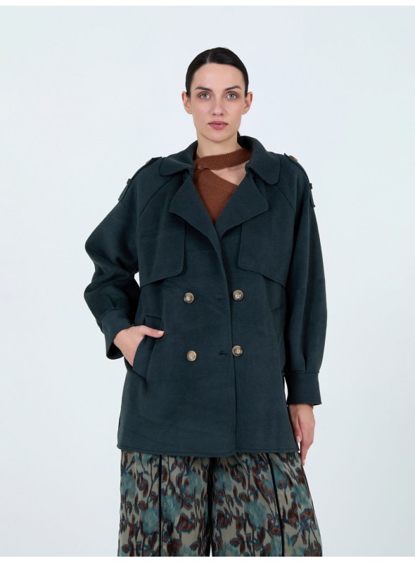 Abrigo trench paño