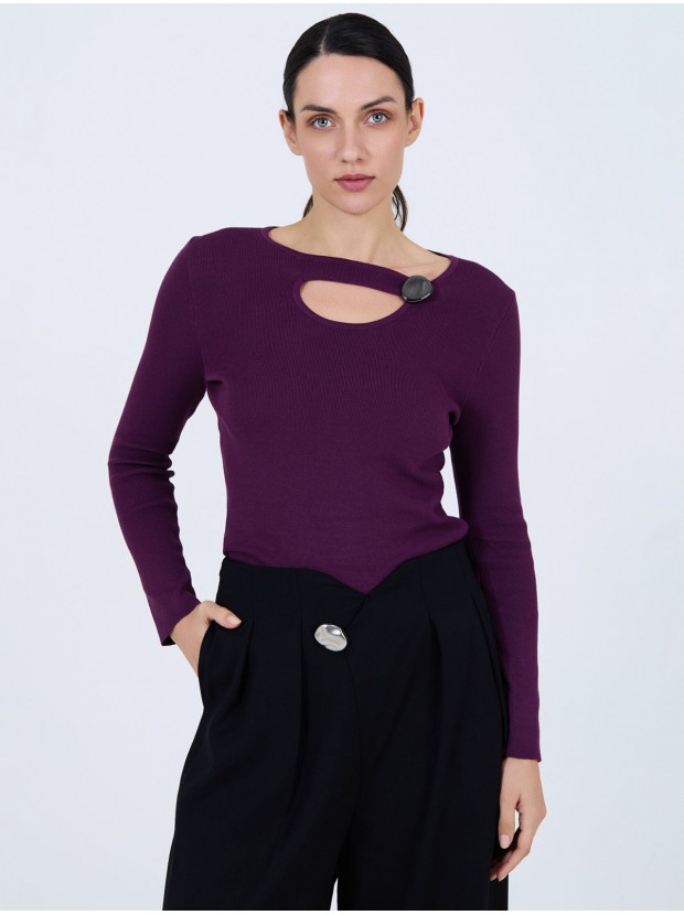 Jersey escote botón