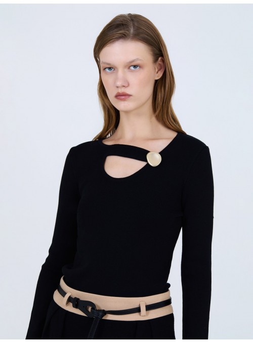 Jersey escote botón