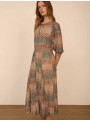 Vestido midi tul estampado