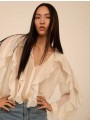 Blusa de gasa volantes