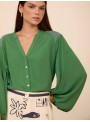 Blusa smock contraste