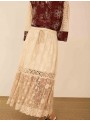 Falda midi bimateria