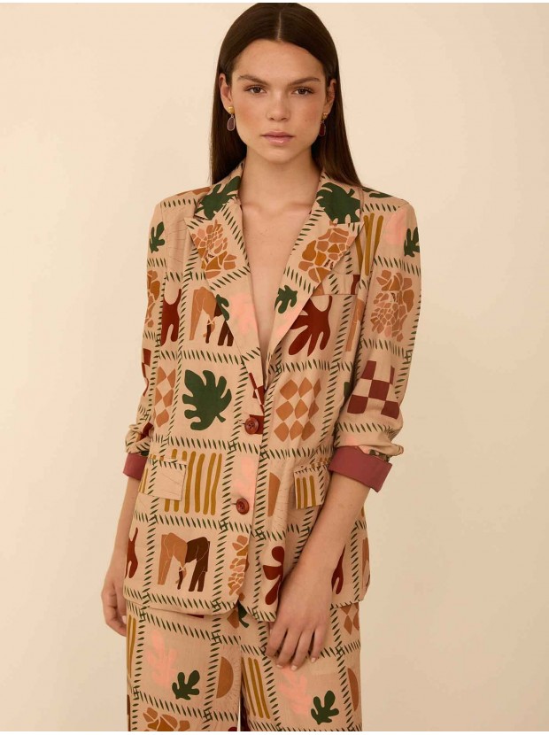 Blazer fluido estampado