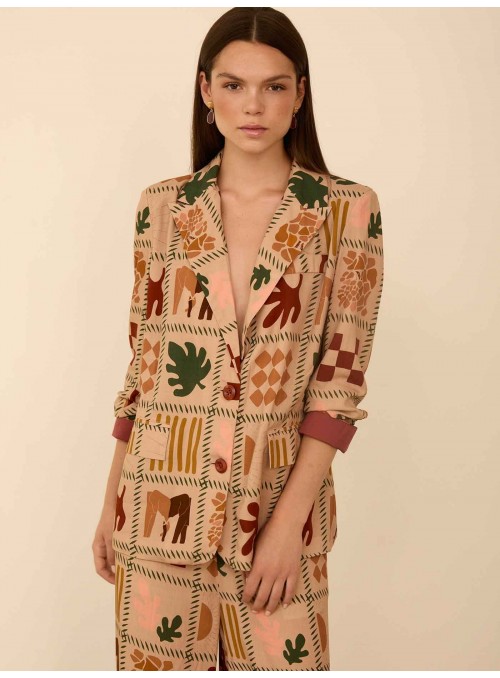 Blazer fluido estampado