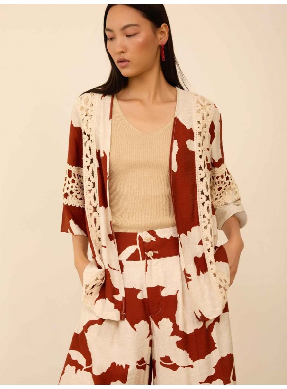 Kaftan corto estampado