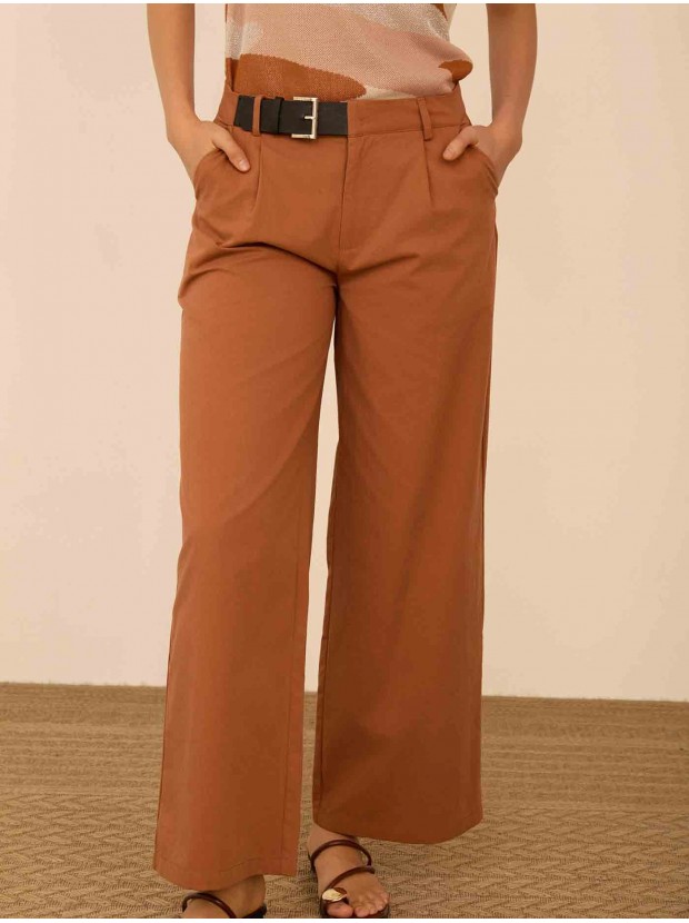 Pantalón palazzo hebilla