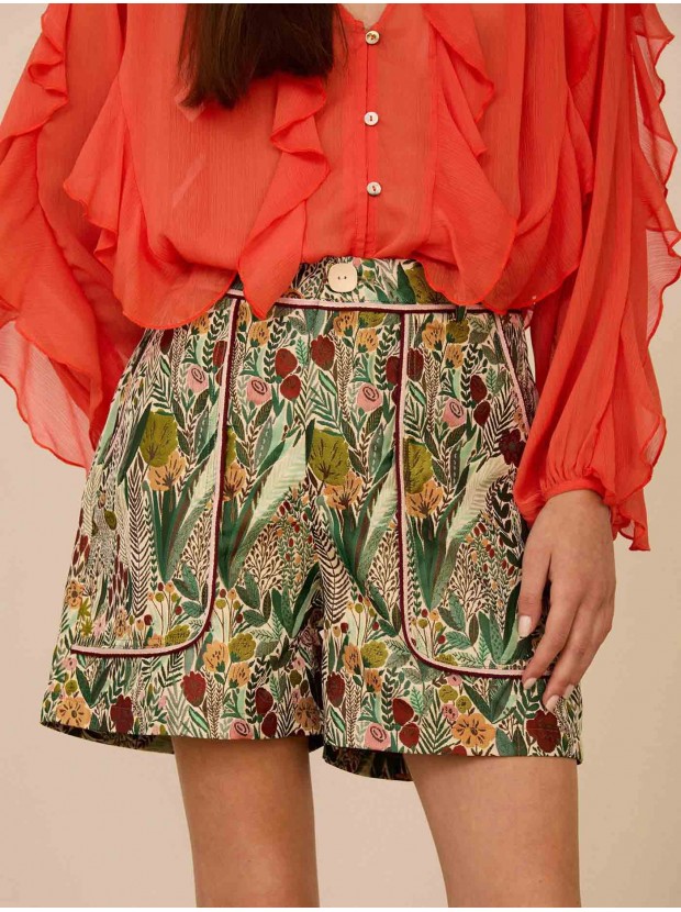Short en tejido jacquard