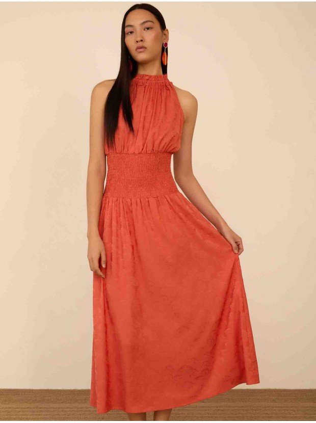 Vestido largo tejido jacquard