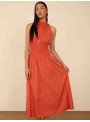 Vestido largo tejido jacquard