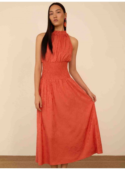 Vestido largo tejido jacquard