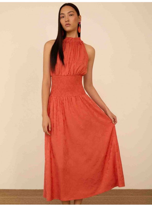 Vestido largo tejido jacquard