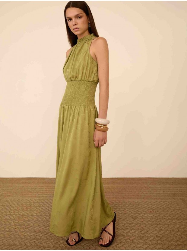 Vestido largo tejido jacquard