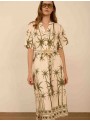 Vestido midi estampado palmeras