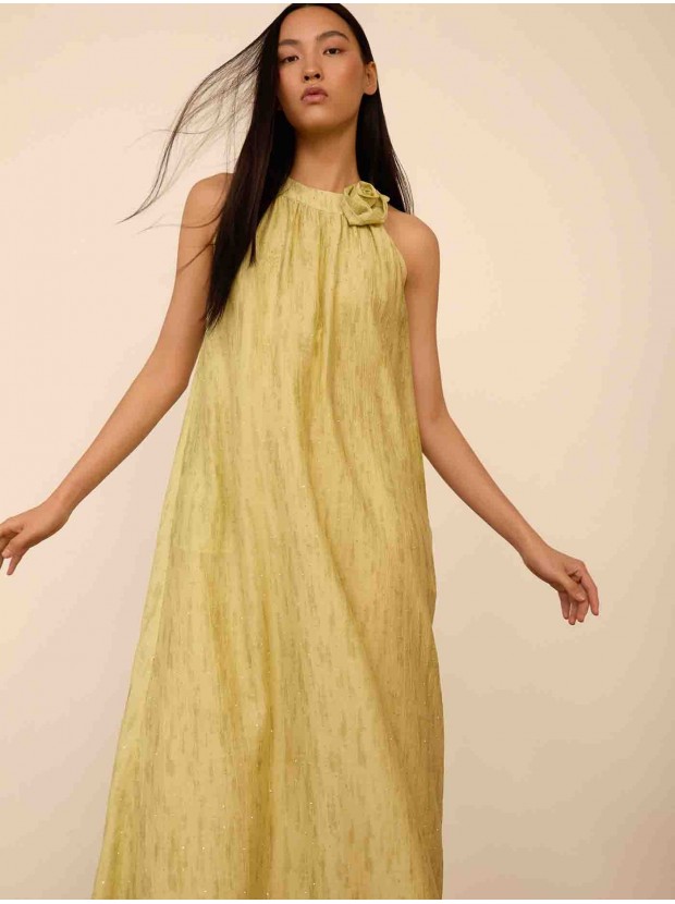 Vestido largo cuello halter