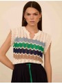 Top calado con franjas