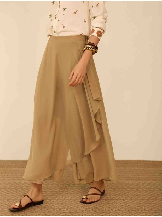 Falda-pantalón de gasa