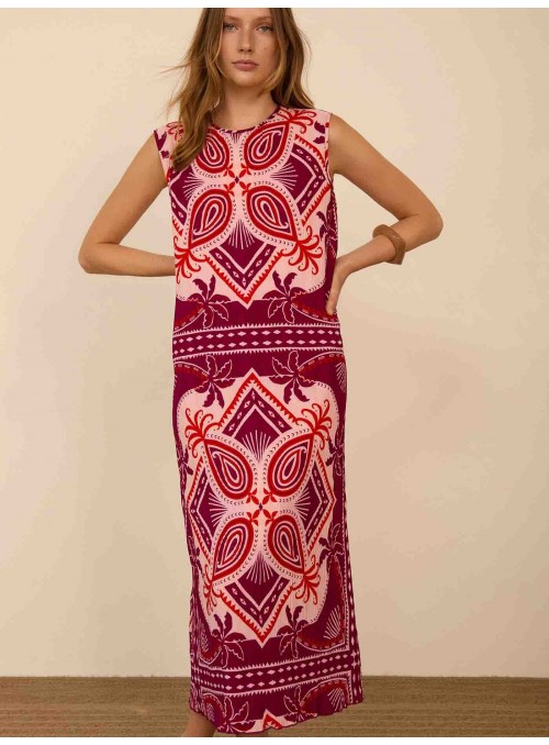 Vestido plisado estampado
