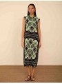 Vestido plisado estampado