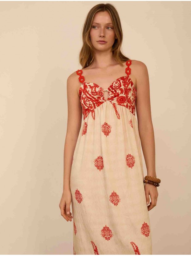 Vestido largo estampado