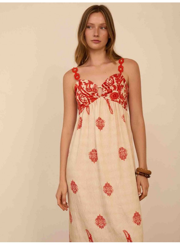 Vestido largo estampado