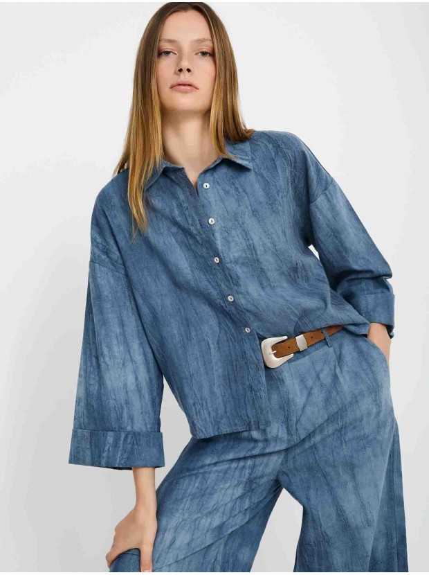 Camisa lino manga