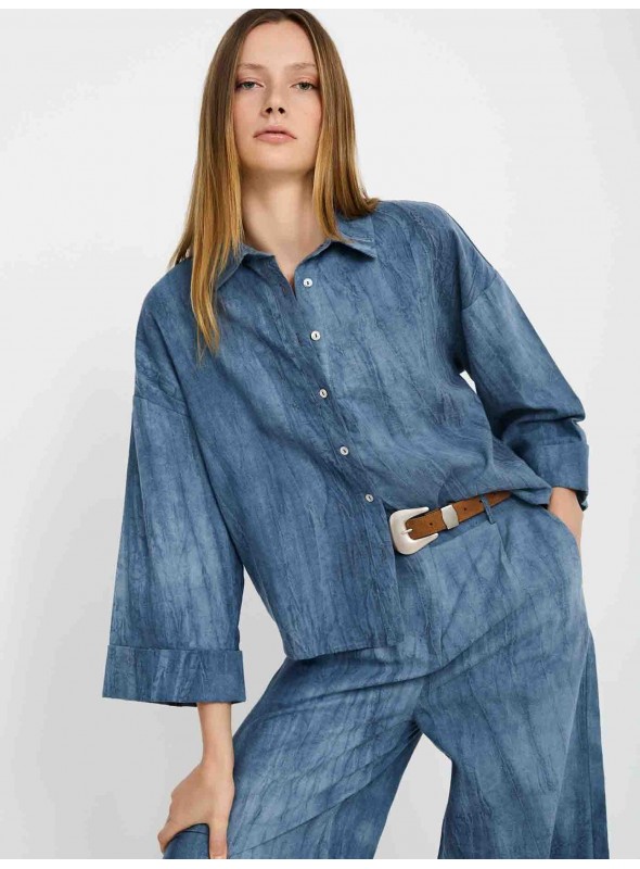 Camisa lino manga