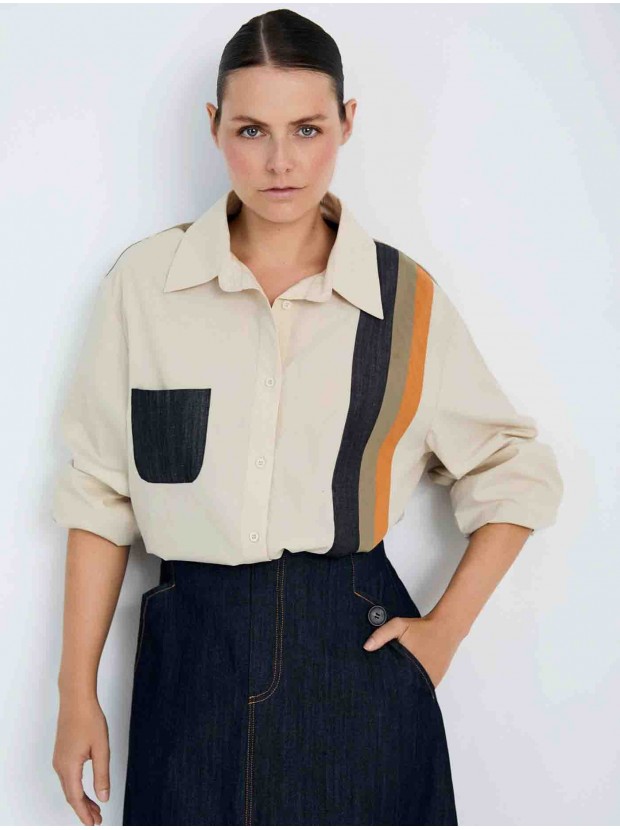 Camisa popelín contraste
